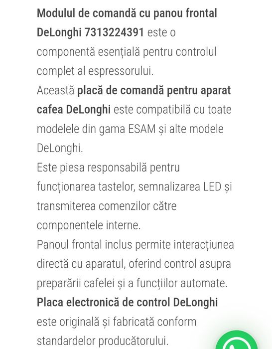 Placa/modul comanda panou frontal DeLonghi