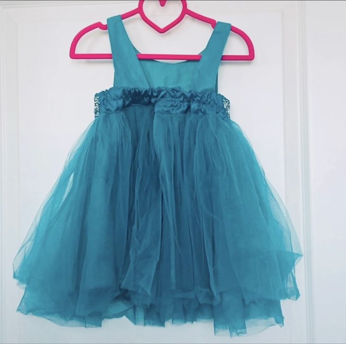 Rochie din tul fetite , verde 92-98 cm ( 24-36 luni)