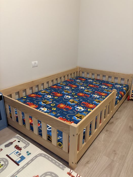 Pat copii Montessori cu balustrada