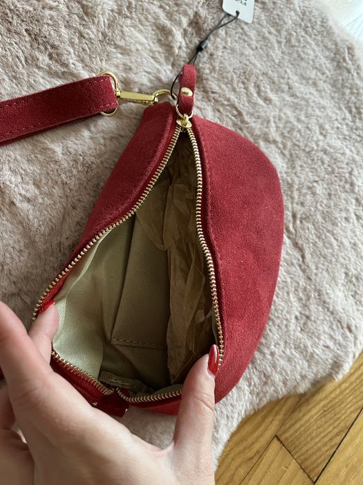 Чанта естествена кожа велур