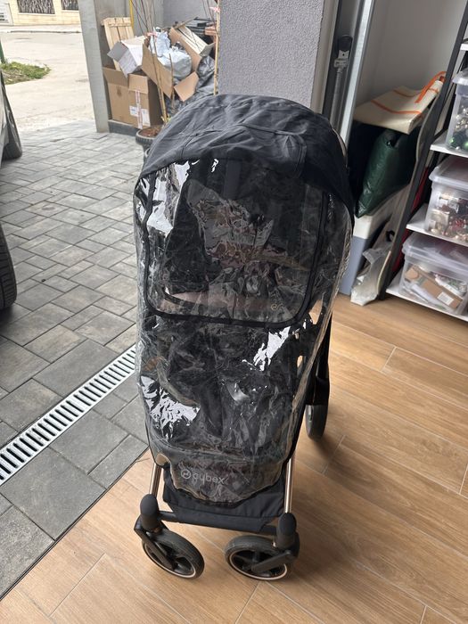 Cybex Platinum Priam 4 – Cadru Rose Gold/Brown + Scaun Sepia Black