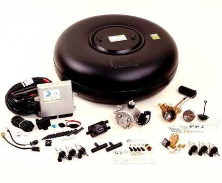 Propan balon hamma zaptchatslari bilan oʻrnatishga tayyor sotiladiga