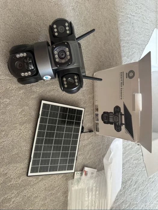 Camera video 4G cu SIM rotativa si panou solar inclus noua