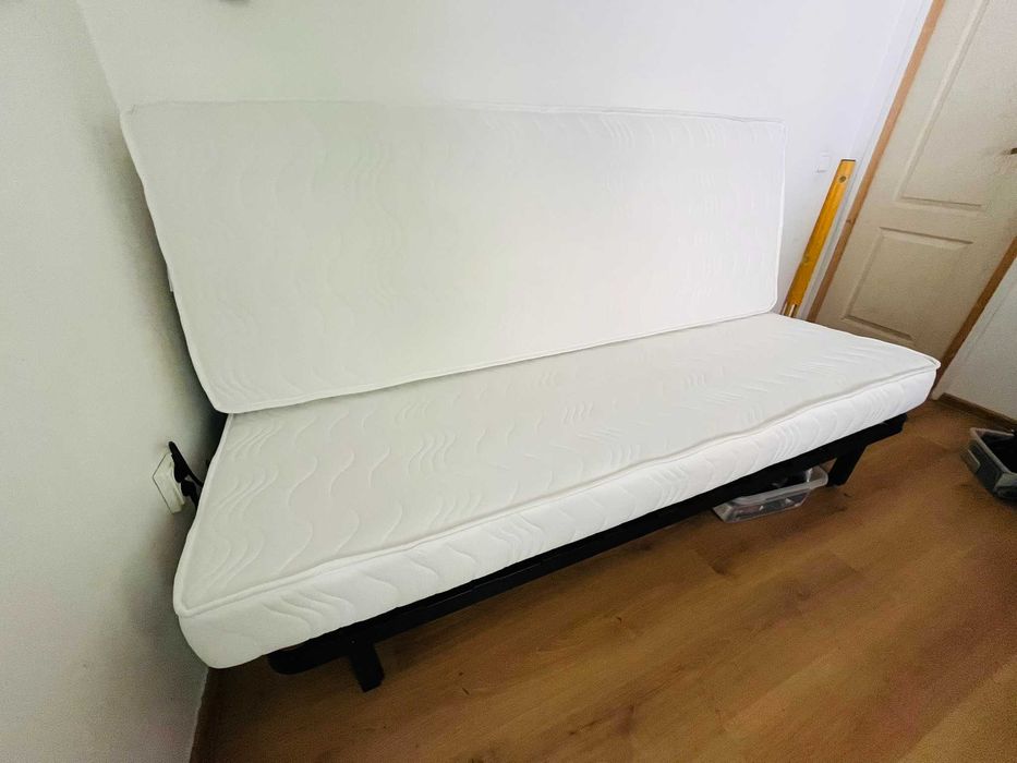 NYHAMN Cadru canapea extensibilă ikea 3 locuri, + 2 saltele 70x200 noi !