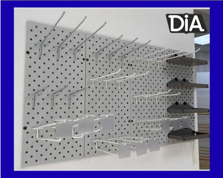 Teshilgan panel, перфопанель, do'konda ilgaklar uchun panel