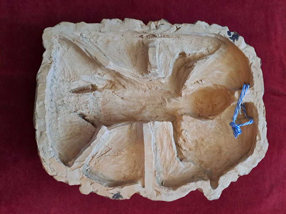 Pruncul Isus bazorelief statueta din teracota 47/37 cm