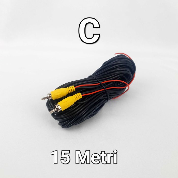 Cablu Video RCA-6M 10M 15Metri-Camera Marsarier-Navigatie-Auto-Dube-HQ