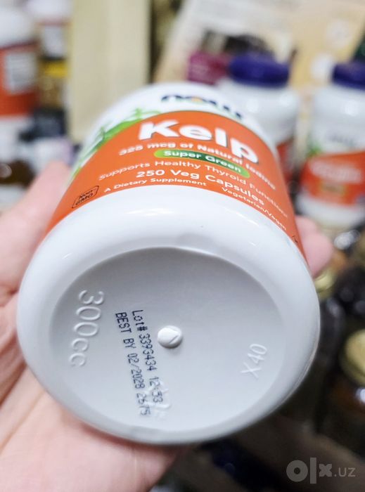 ДОСТАВКИ НЕТ Now Kelp 325, 250шт йод iodine Made USA