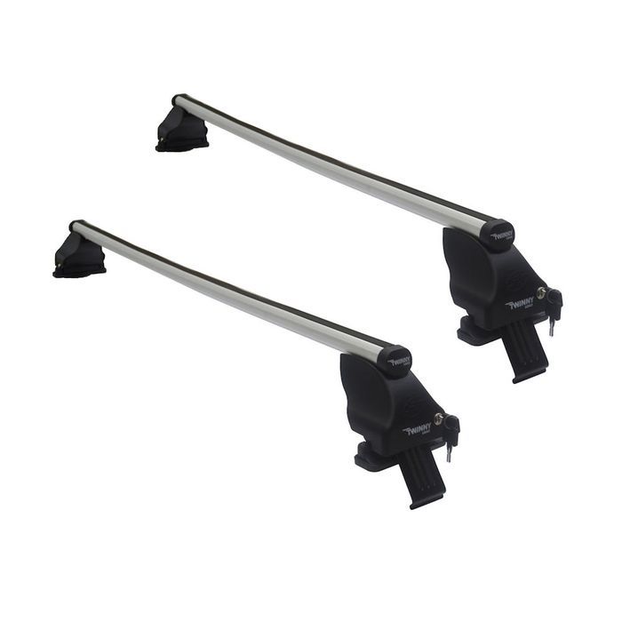 Set bare transversale portbagaj din aluminiu marca Twinny Load TL A48, kit complet cu bare, suporti si antifurt cu cheie, Seat Mii, 20, Skoda Citigo