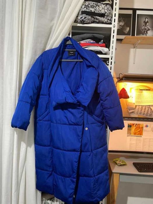 Geaca iarna lunga albastra