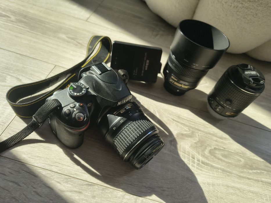 Nikon D3200 + 85 mm + 55-200mm