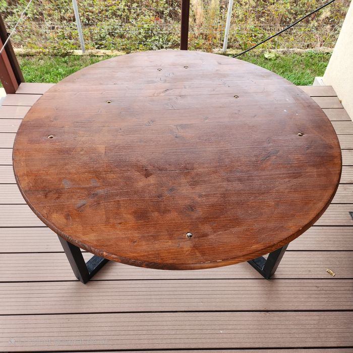 Vand masa rotunda hand made