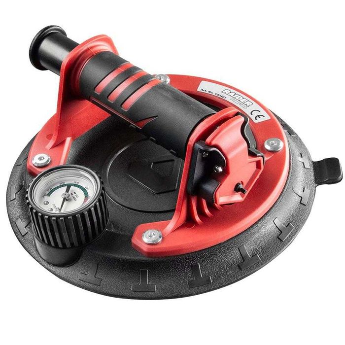 Вакуум вендуза с манометър и помпа RAIDER 100401, 205 мм, до 168 кг