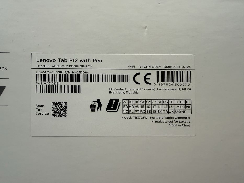 Lenovo Tab P12 with Tab Pen Plus, 8GB RAM+128GB MEMORIE, 12.7”, REZOLUȚIE 3K