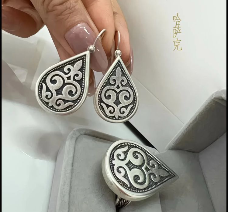 Комплект серьги кольцо