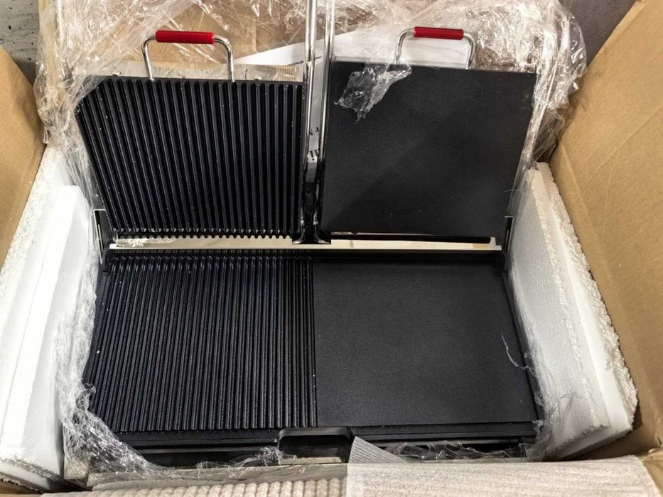 Грил скара преса за сандвичи панини, плоска и набраздена