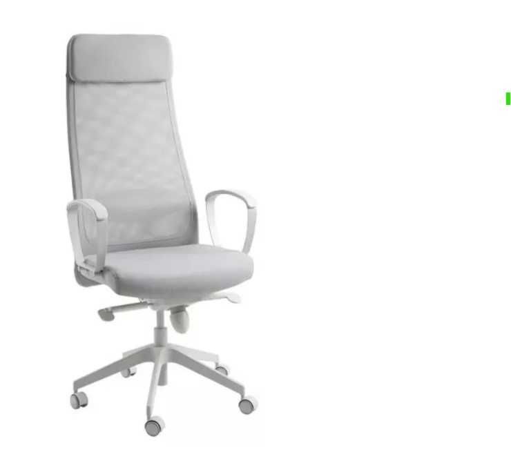 Set Birou BEKANT IKEA Furnir lemn picioare albe Si Scaun Birou Markus