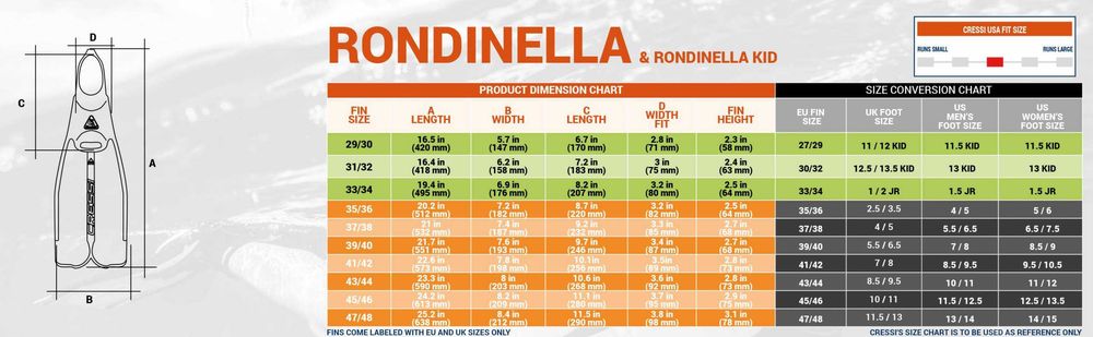 Плавници CRESSI RONDINELLA yellow 45-46