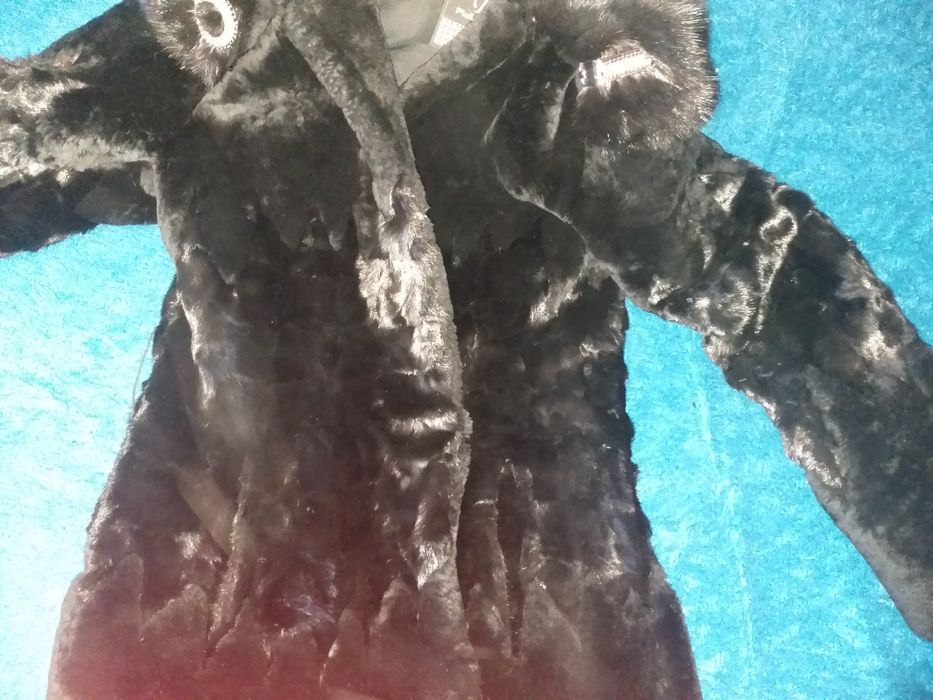 Шуба мутон с норкой