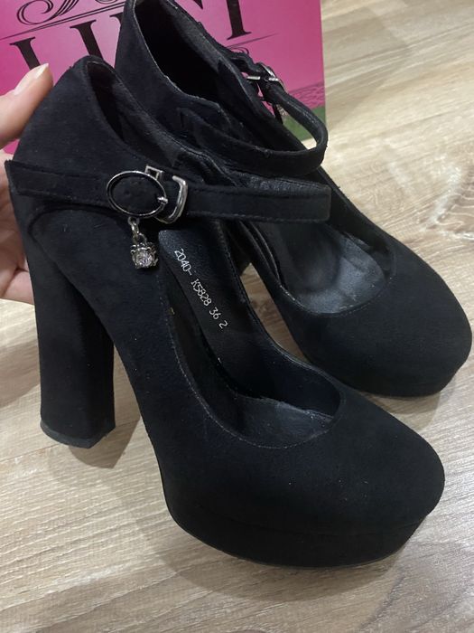 Туфли черный замшевый