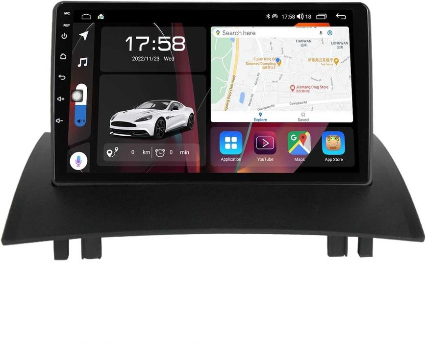 Мултимедия за Renault Megane 2 Навигация Carplay Android Auto Waze
