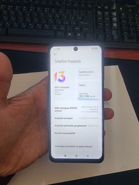 Poco X3pro 8+4/256gb(2024)ideal ochilmagan usta kurmagan aybi yuq