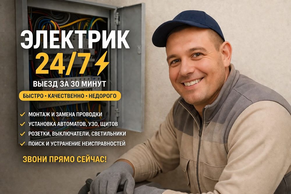 ЭлектрикАлматы   24/7  Недорого Срочный  выезд