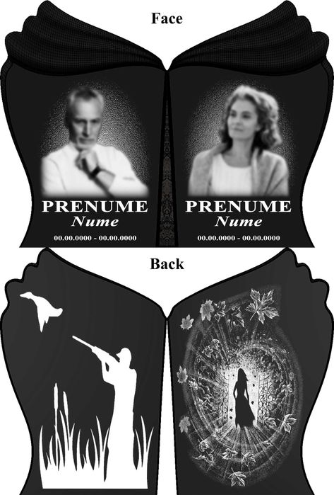 Monumente funerare-modelare și vizualizare 3D. Dimensiuni, gravură.