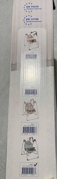 Бебешка люлка-шезлонг Kikka Boo Mia Stella, цвят Mint - не е ползвана