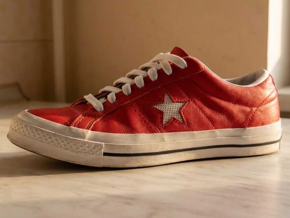 Converse One Star кожени кецове - червени, размер 43, с кутия