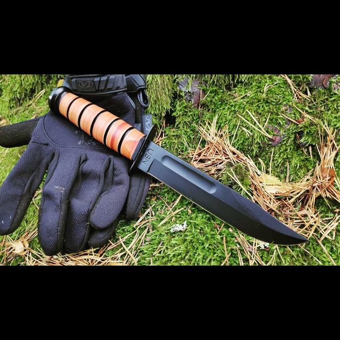 Тактически ловен нож с кожена кания CPY-02 Цяло парче метал FULL TANG