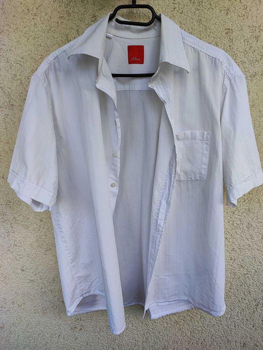 Camasa alba s.Oliver, maneca scurta, XL
