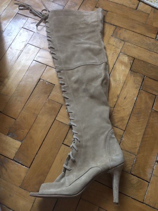 Cizme peste genunchi piele