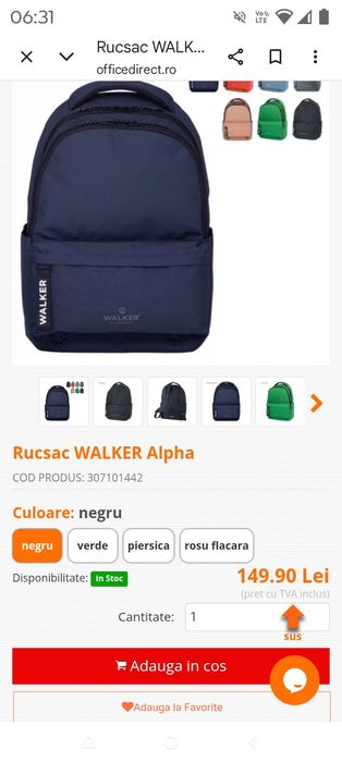 Ghiozdan Rucsac Walker Alpha Nou+ 10 caiete Oferta!