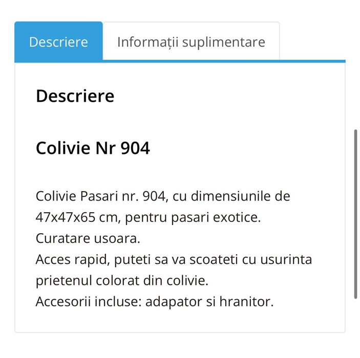 Vând cușcă / colivie papagali / păsări