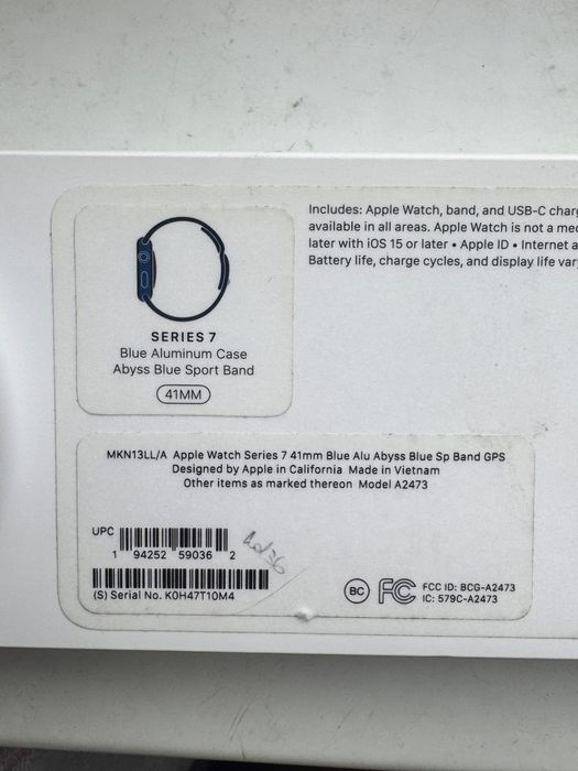 Apple watch blue series 7 41мм