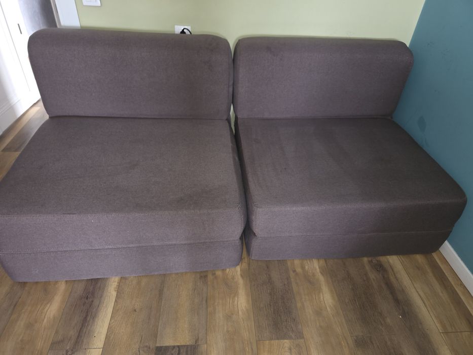 Бескаркасный диван, кресла