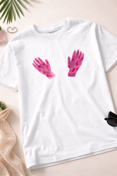 Дамска ръчно рисувана тениска