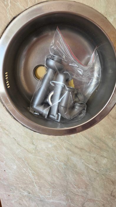 Мивка за кухня алпака кръгла плюс подарък сифон.