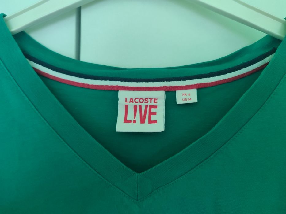 Tricou original Lacoste Live!, marimea M-L, verde