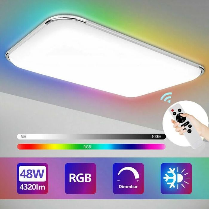Panou Led RGB cu Telecomanda,Dimmabil,50W,NOU NOUT Sigilat,65cm x 43cm
