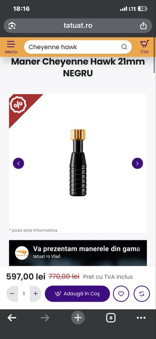 Se vinde masina de tatuat Cheyenne Hawk Thunder Black + Accesorii