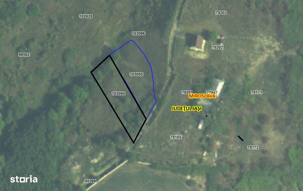 Teren 1100 mp,1143 mp si 2000 mp Miroslava