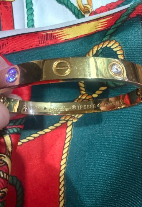 Cartier гривна позлатена 18 к 120 микрона