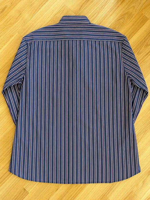 Cămașă Tommy Hilfiger bărbați, dungi bleumarin-alb-mov, 80’s Two Ply Cotton, mărimea XL