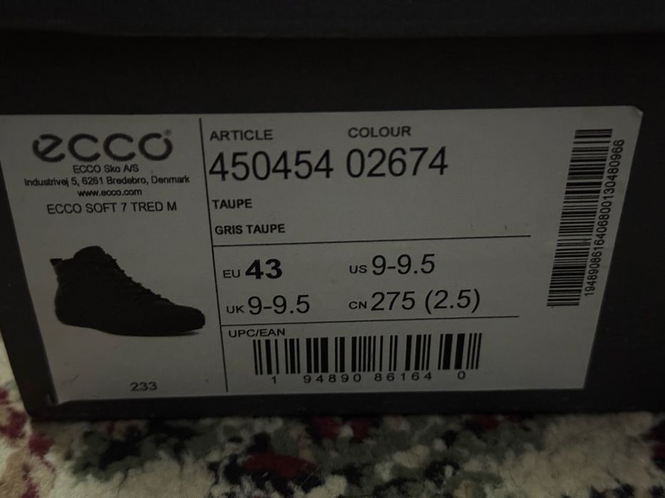 Мужские ботинки ECCO натуральный нубук Оригинал