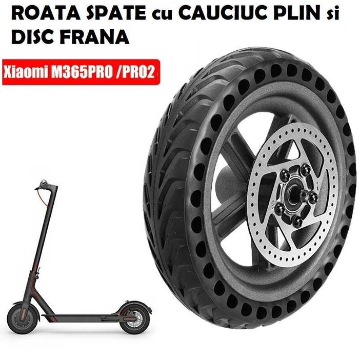 Roata spate trotineta Xiaomi M365 1S Pro Pro 2 cauciuc plin disc frana
