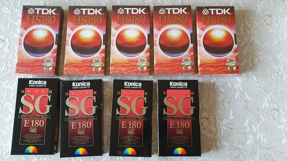 Нови видеокасети VHS TDK, JVC, BASF, Sony, Memorex. Konica