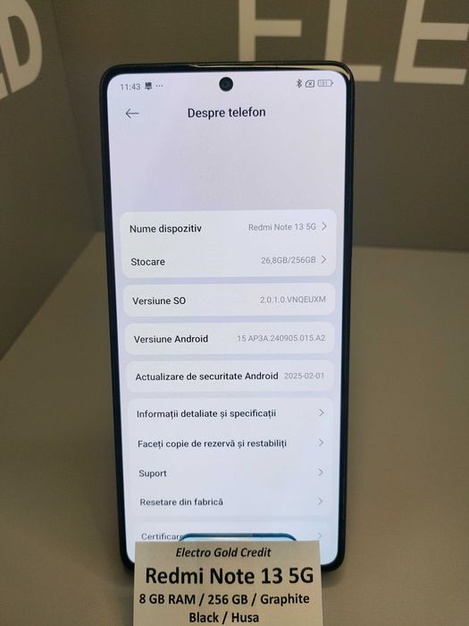 Xiaomi Redmi Note 13 5G 8GB RAM/256GB/Graphite Black/ ID1827-AG2