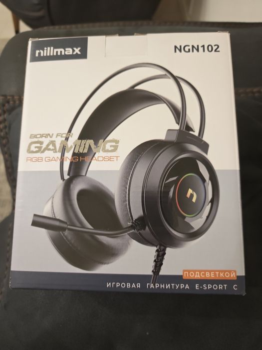 Nillmax NGN102 игровые наушники с подсветкой. Новые.